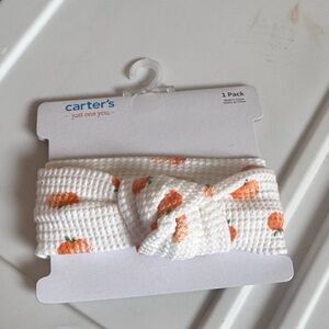 Carters newborn pumpkin headwrap NWT